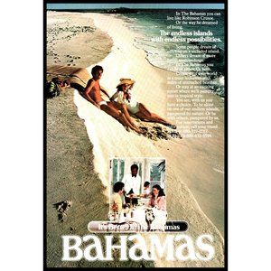 1979 Better in the Bahamas Vintage Color Print Ad White Sand Beach Swim Wall Art